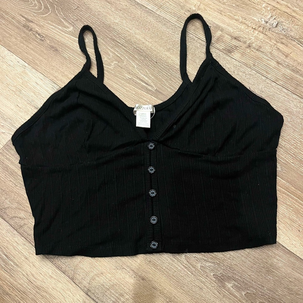 Black Crop Tank Top